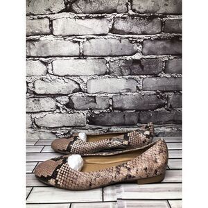 Steve Madden Danni Pink Synthetic Ballerina Snake Print Flats Shoes Women Sz 9M